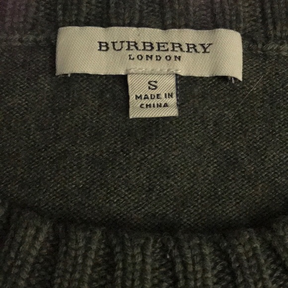 Olive green Burberry Wool and silk blend sweater - Picture 2 of 4